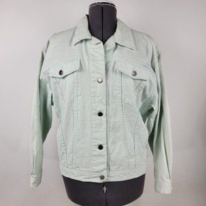 Vintage 1980s? Seattle Blues Light Mint Blue Denim Jacket Womens Size M